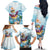 Hawaii Flamingo Family Matching Off The Shoulder Long Sleeve Dress and Hawaiian Shirt Plumeria Tropical Beach