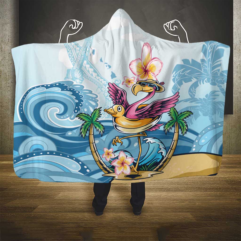 Hawaii Flamingo Hooded Blanket Plumeria Tropical Beach LT01 - Polynesian Pride