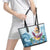 Hawaii Flamingo Leather Tote Bag Plumeria Tropical Beach