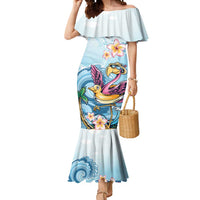 Hawaii Flamingo Mermaid Dress Plumeria Tropical Beach LT01 Women Blue - Polynesian Pride