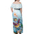 Hawaii Flamingo Off Shoulder Maxi Dress Plumeria Tropical Beach