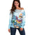 Hawaii Flamingo Off Shoulder Sweater Plumeria Tropical Beach