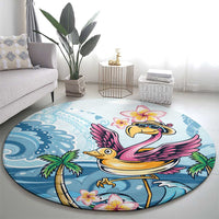Hawaii Flamingo Round Carpet Plumeria Tropical Beach LT01 - Polynesian Pride