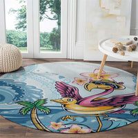 Hawaii Flamingo Round Carpet Plumeria Tropical Beach LT01 - Polynesian Pride