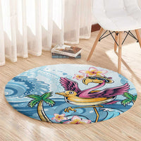 Hawaii Flamingo Round Carpet Plumeria Tropical Beach LT01 - Polynesian Pride