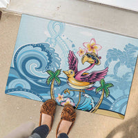 Hawaii Flamingo Rubber Doormat Plumeria Tropical Beach LT01 - Polynesian Pride