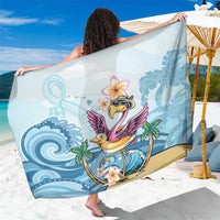 Hawaii Flamingo Sarong Plumeria Tropical Beach LT01 One Size 44 x 66 inches Blue - Polynesian Pride