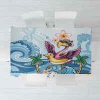 Hawaii Flamingo Tablecloth Plumeria Tropical Beach LT01 Blue - Polynesian Pride