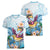 Hawaii Flamingo Women V-Neck T-Shirt Plumeria Tropical Beach