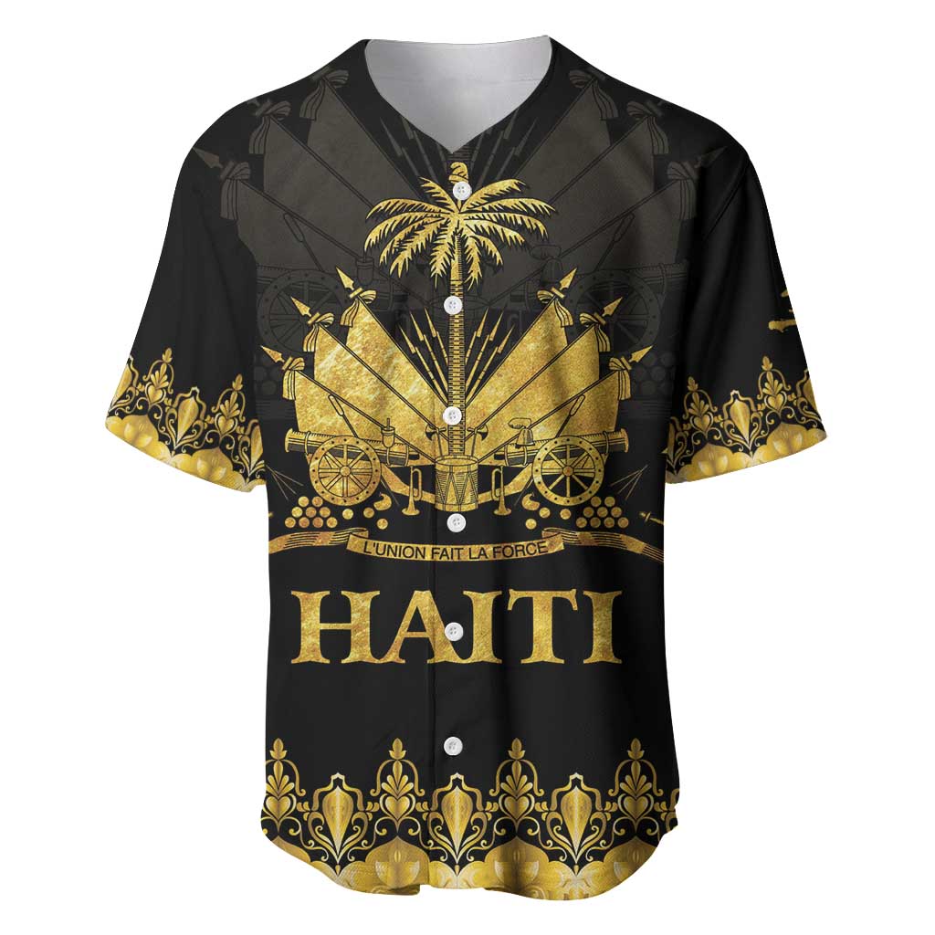 Haiti Neg Marron Gold Baseball Jersey Lespwa pa anyen san aksyon