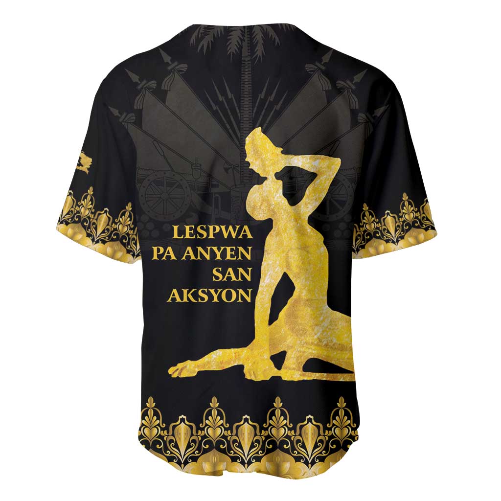 Haiti Neg Marron Gold Baseball Jersey Lespwa pa anyen san aksyon LT01 - Polynesian Pride