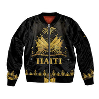 Haiti Neg Marron Gold Sleeve Zip Bomber Jacket Lespwa pa anyen san aksyon LT01 Unisex Gold - Polynesian Pride