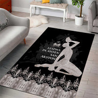 Haiti Neg Marron Silver Area Rug Hope is Nothing Without Action LT01 - Polynesian Pride