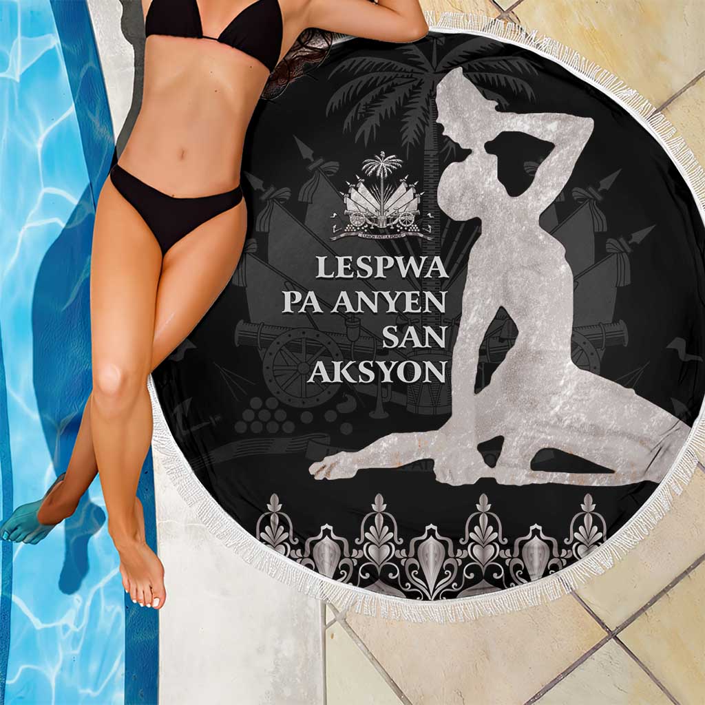 Haiti Neg Marron Silver Beach Blanket Hope is Nothing Without Action LT01 - Polynesian Pride