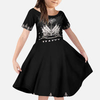 Haiti Neg Marron Silver Kid Short Sleeve Dress Hope is Nothing Without Action LT01 KID Silver - Polynesian Pride