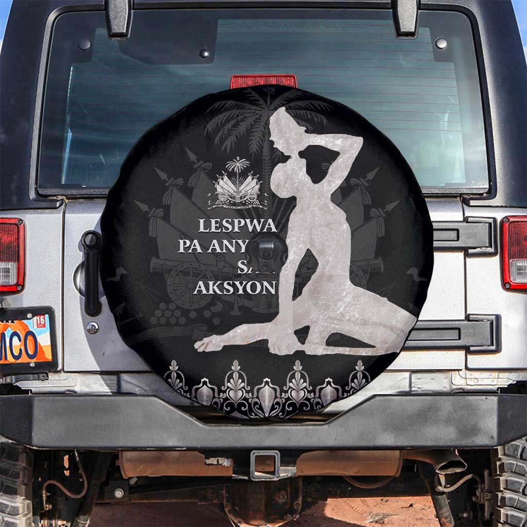 Haiti Neg Marron Silver Spare Tire Cover Hope is Nothing Without Action