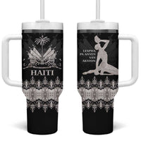 Haiti Neg Marron Silver Tumbler With Handle Hope is Nothing Without Action LT01 One Size: 40 oz Silver - Polynesian Pride