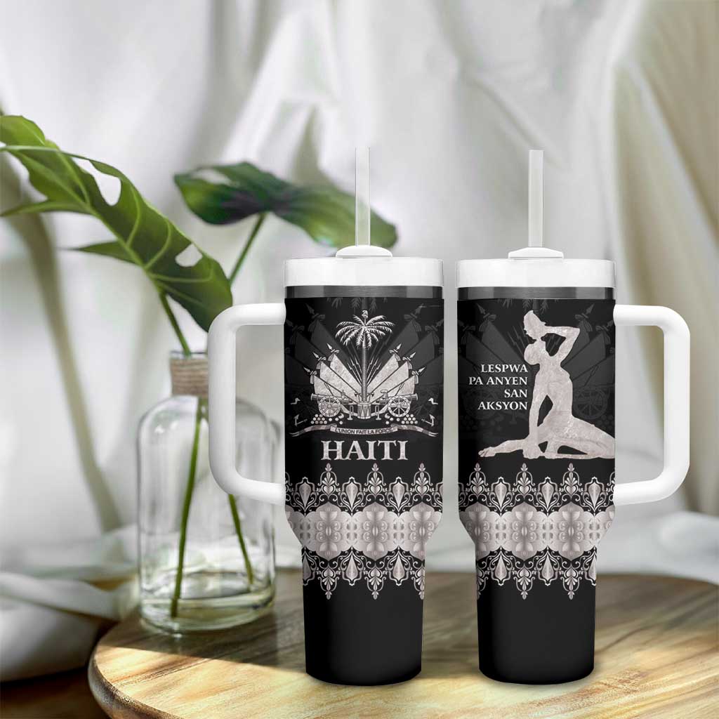 Haiti Neg Marron Silver Tumbler With Handle Hope is Nothing Without Action LT01 - Polynesian Pride
