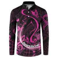 Personalised Survivor Melody Pink Button Sweatshirt Breast Cancer Polynesian Pattern LT01 Pink - Polynesian Pride