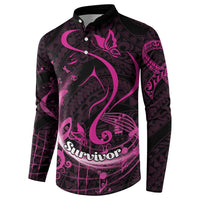 Personalised Survivor Melody Pink Button Sweatshirt Breast Cancer Polynesian Pattern LT01 - Polynesian Pride