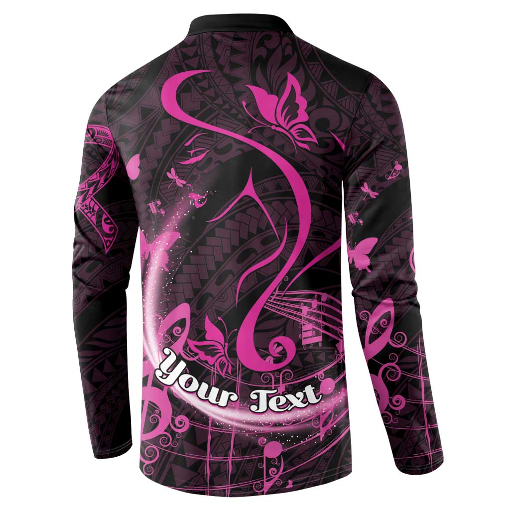 Personalised Survivor Melody Pink Button Sweatshirt Breast Cancer Polynesian Pattern LT01 - Polynesian Pride