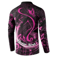 Personalised Survivor Melody Pink Button Sweatshirt Breast Cancer Polynesian Pattern LT01 - Polynesian Pride