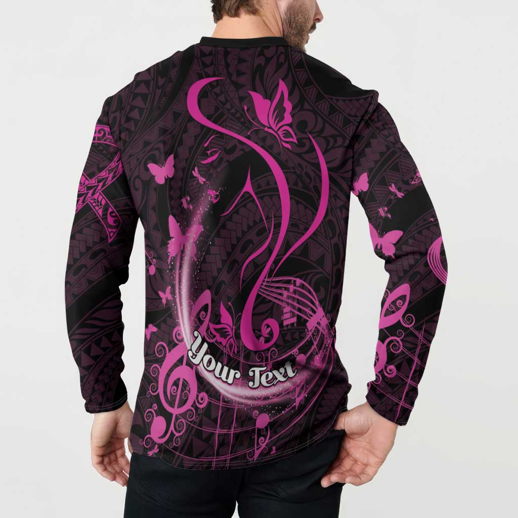Personalised Survivor Melody Pink Button Sweatshirt Breast Cancer Polynesian Pattern LT01 - Polynesian Pride