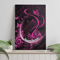 Survivor Melody Pink Canvas Wall Art Breast Cancer Polynesian Pattern LT01 - Polynesian Pride
