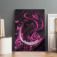 Survivor Melody Pink Canvas Wall Art Breast Cancer Polynesian Pattern LT01 - Polynesian Pride