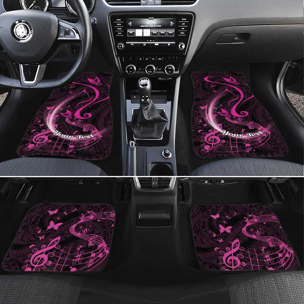 Survivor Melody Pink Car Mats Breast Cancer Polynesian Pattern LT01 Set 4pcs Pink - Polynesian Pride