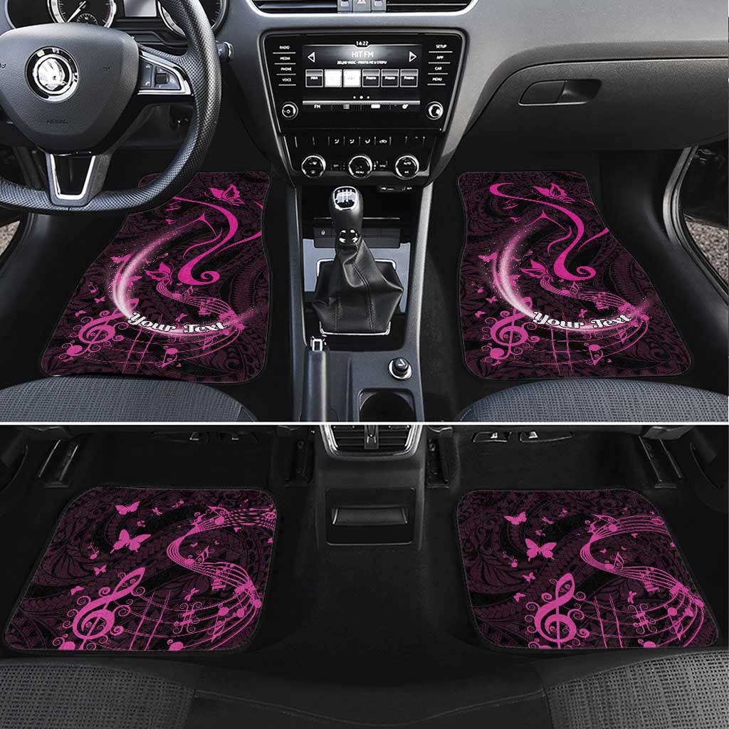 Survivor Melody Pink Car Mats Breast Cancer Polynesian Pattern