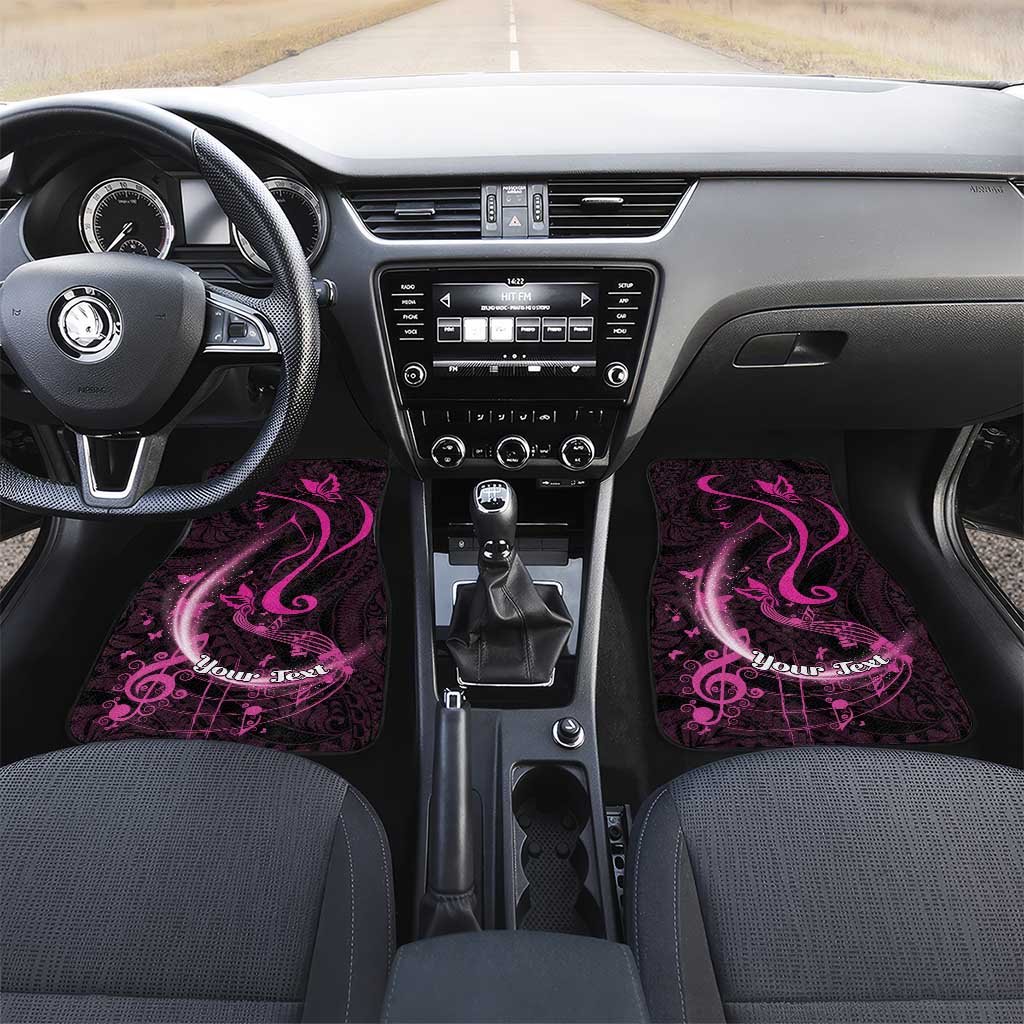 Survivor Melody Pink Car Mats Breast Cancer Polynesian Pattern LT01 Set 2pcs - Front Pink - Polynesian Pride
