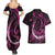 Personalised Survivor Melody Pink Couples Matching Summer Maxi Dress and Hawaiian Shirt Breast Cancer Polynesian Pattern