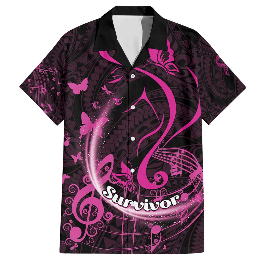 Personalised Survivor Melody Pink Hawaiian Shirt Breast Cancer Polynesian Pattern LT01 Pink - Polynesian Pride