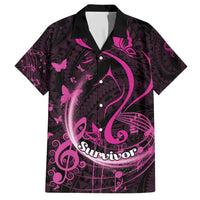 Personalised Survivor Melody Pink Hawaiian Shirt Breast Cancer Polynesian Pattern LT01 Pink - Polynesian Pride