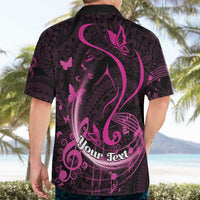 Personalised Survivor Melody Pink Hawaiian Shirt Breast Cancer Polynesian Pattern LT01 - Polynesian Pride