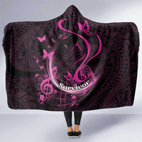 Survivor Melody Pink Hooded Blanket Breast Cancer Polynesian Pattern LT01 One Size Pink - Polynesian Pride
