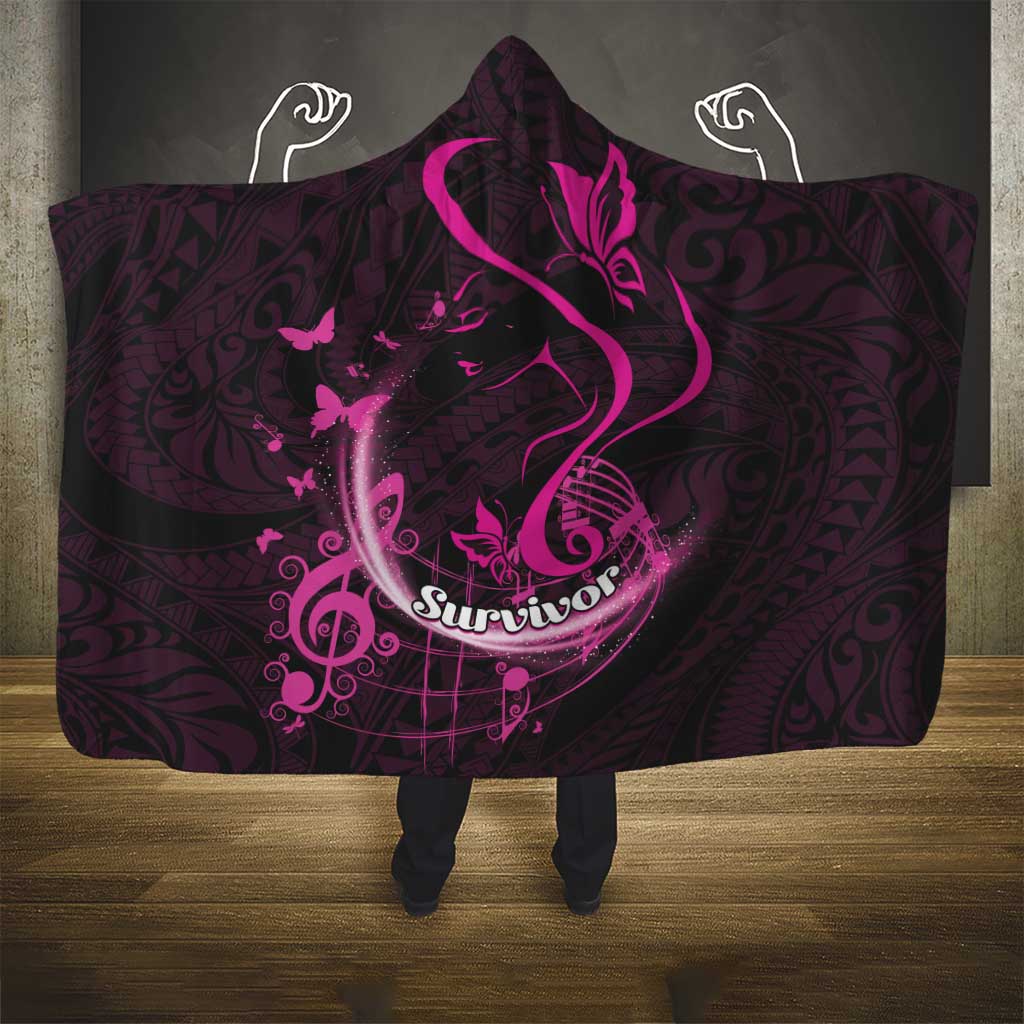 Survivor Melody Pink Hooded Blanket Breast Cancer Polynesian Pattern LT01 - Polynesian Pride