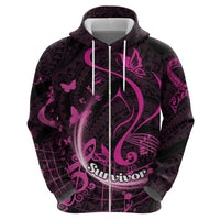 Personalised Survivor Melody Pink Hoodie Breast Cancer Polynesian Pattern LT01 - Polynesian Pride