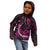 Personalised Survivor Melody Pink Kid Hoodie Breast Cancer Polynesian Pattern