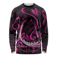 Personalised Survivor Melody Pink Long Sleeve Shirt Breast Cancer Polynesian Pattern LT01 Unisex Pink - Polynesian Pride