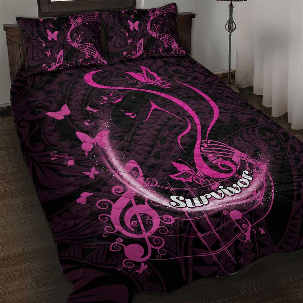 Survivor Melody Pink Quilt Bed Set Breast Cancer Polynesian Pattern LT01 Pink - Polynesian Pride