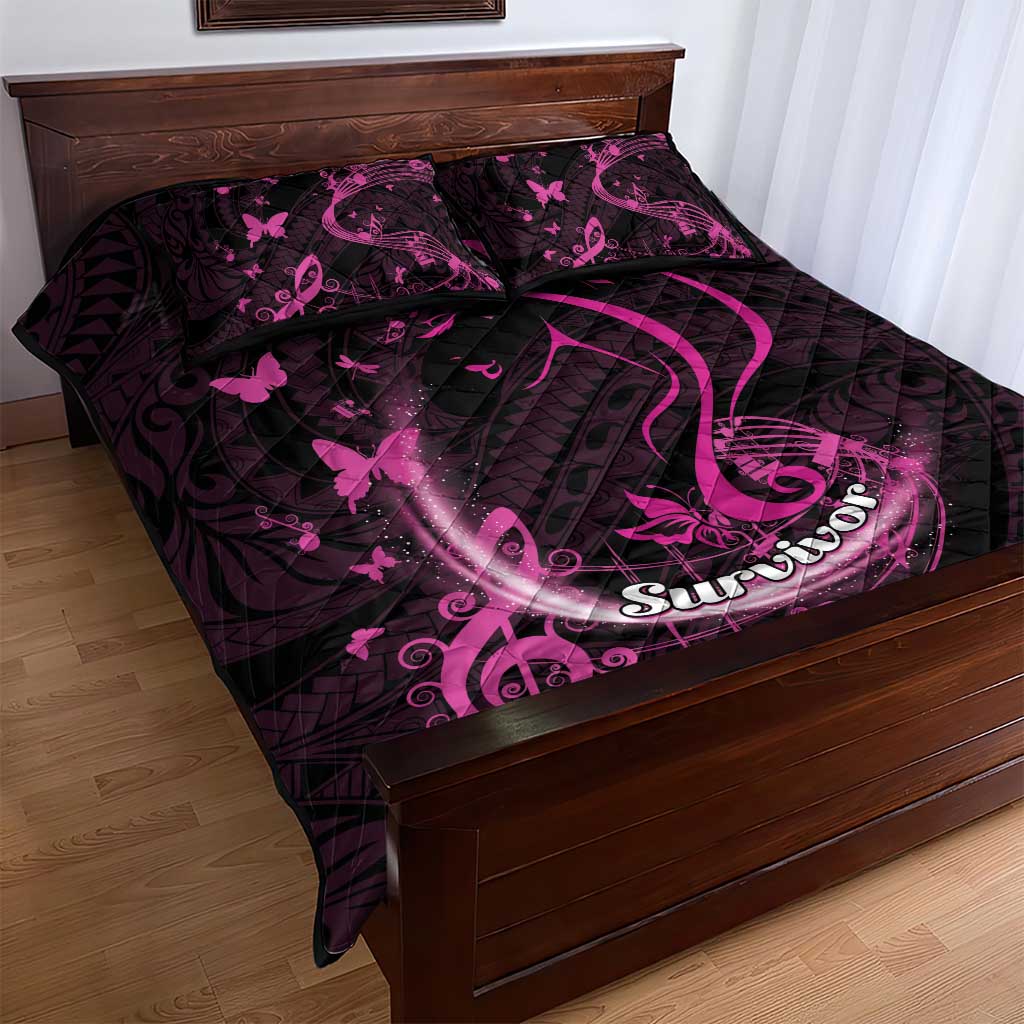 Survivor Melody Pink Quilt Bed Set Breast Cancer Polynesian Pattern LT01 - Polynesian Pride