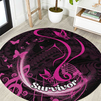 Survivor Melody Pink Round Carpet Breast Cancer Polynesian Pattern LT01 Pink - Polynesian Pride