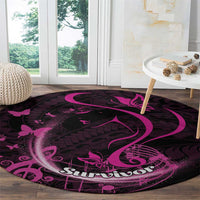 Survivor Melody Pink Round Carpet Breast Cancer Polynesian Pattern LT01 - Polynesian Pride