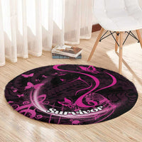Survivor Melody Pink Round Carpet Breast Cancer Polynesian Pattern LT01 - Polynesian Pride
