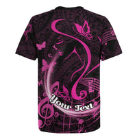 Personalised Survivor Melody Pink Rugby Jersey Breast Cancer Polynesian Pattern LT01 - Polynesian Pride