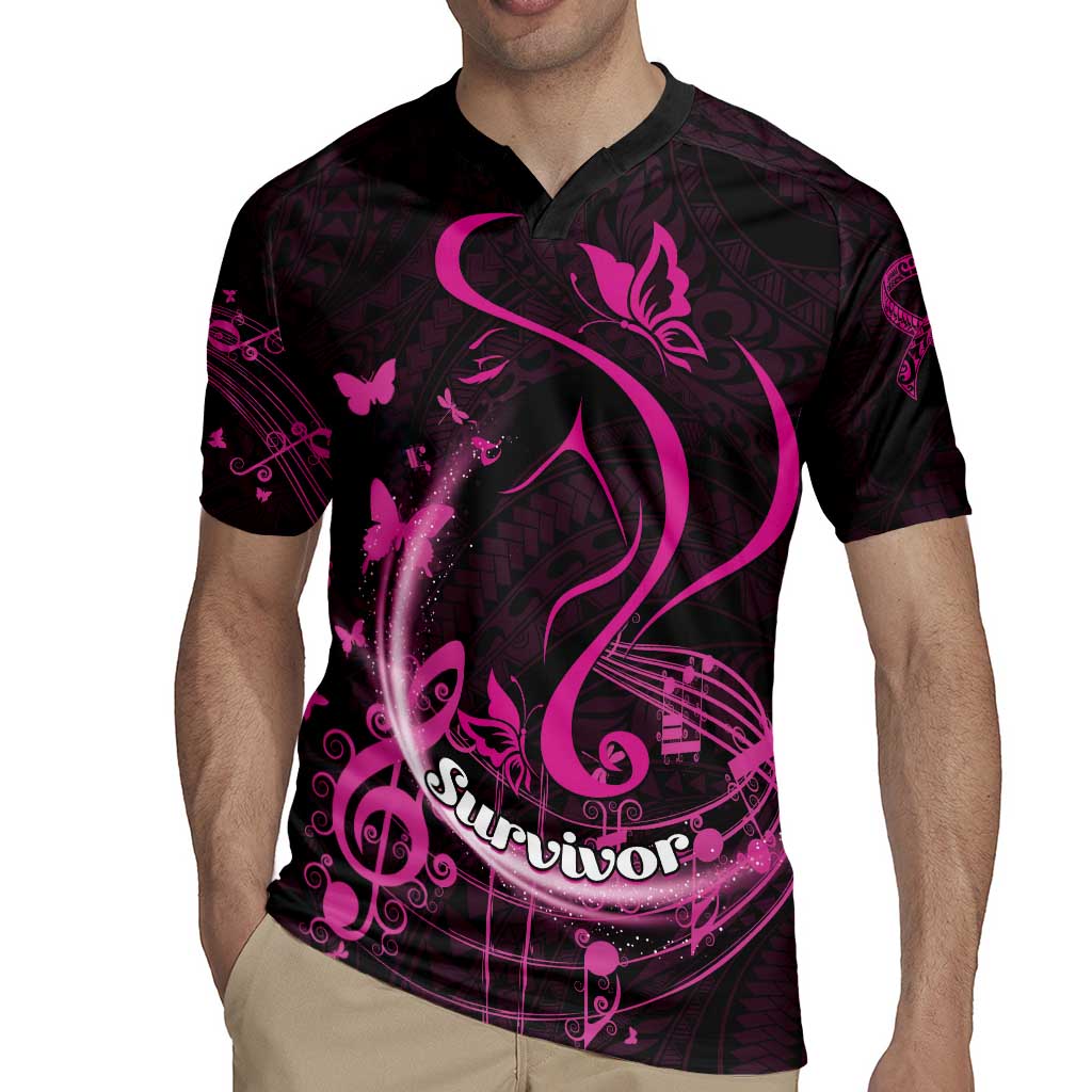 Personalised Survivor Melody Pink Rugby Jersey Breast Cancer Polynesian Pattern LT01 - Polynesian Pride