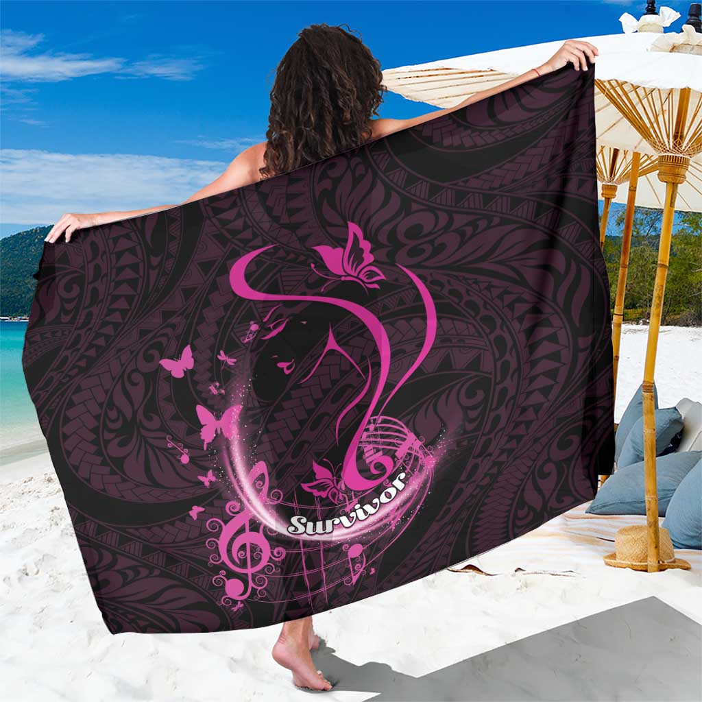 Survivor Melody Pink Sarong Breast Cancer Polynesian Pattern