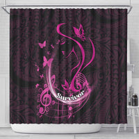 Survivor Melody Pink Shower Curtain Breast Cancer Polynesian Pattern LT01 - Polynesian Pride